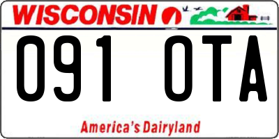 WI license plate 091OTA