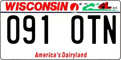 WI license plate 091OTN