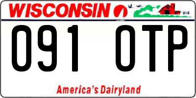 WI license plate 091OTP