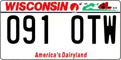 WI license plate 091OTW