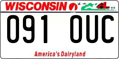 WI license plate 091OUC