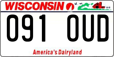 WI license plate 091OUD