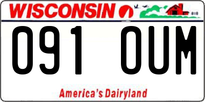 WI license plate 091OUM