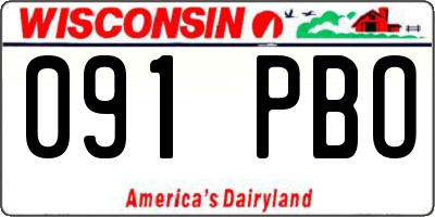 WI license plate 091PBO