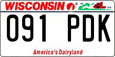 WI license plate 091PDK