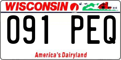 WI license plate 091PEQ