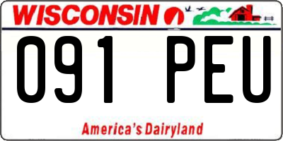 WI license plate 091PEU