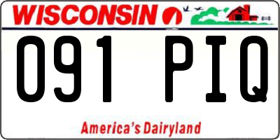 WI license plate 091PIQ