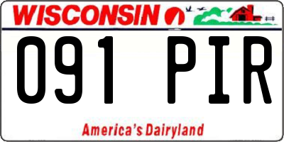 WI license plate 091PIR
