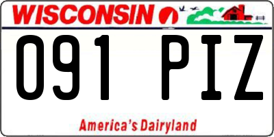 WI license plate 091PIZ