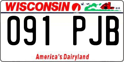 WI license plate 091PJB