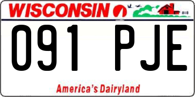 WI license plate 091PJE