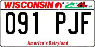 WI license plate 091PJF