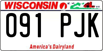 WI license plate 091PJK