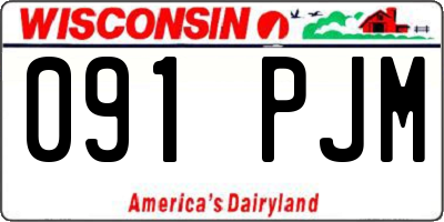 WI license plate 091PJM