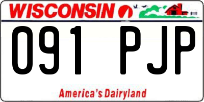 WI license plate 091PJP