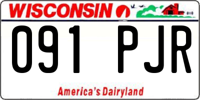 WI license plate 091PJR