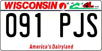 WI license plate 091PJS
