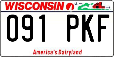 WI license plate 091PKF