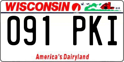 WI license plate 091PKI