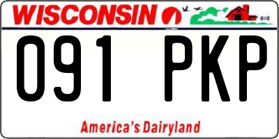 WI license plate 091PKP