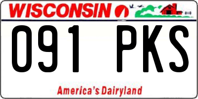 WI license plate 091PKS