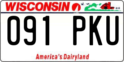 WI license plate 091PKU