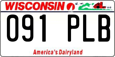 WI license plate 091PLB