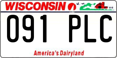WI license plate 091PLC