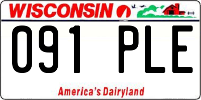 WI license plate 091PLE