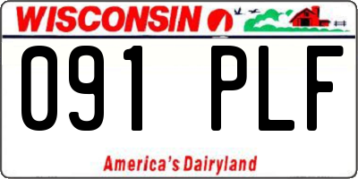 WI license plate 091PLF