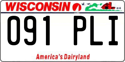 WI license plate 091PLI