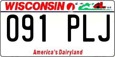 WI license plate 091PLJ