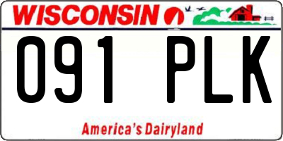WI license plate 091PLK