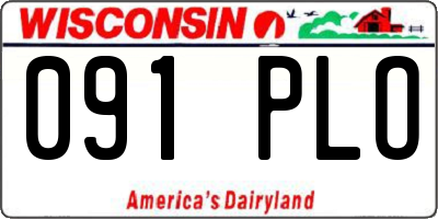 WI license plate 091PLO