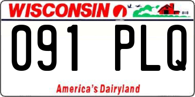 WI license plate 091PLQ