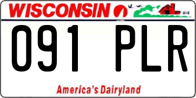 WI license plate 091PLR