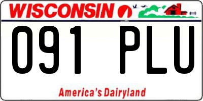WI license plate 091PLU