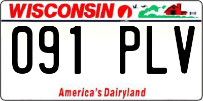 WI license plate 091PLV