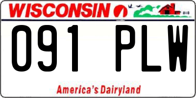 WI license plate 091PLW