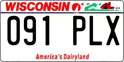WI license plate 091PLX