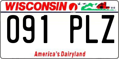 WI license plate 091PLZ