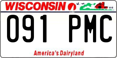 WI license plate 091PMC