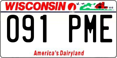 WI license plate 091PME