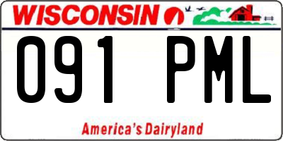 WI license plate 091PML
