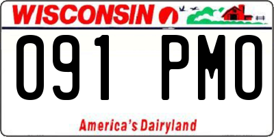 WI license plate 091PMO