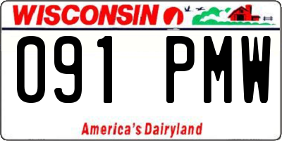 WI license plate 091PMW