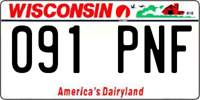 WI license plate 091PNF