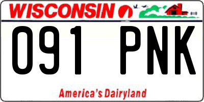WI license plate 091PNK