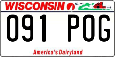 WI license plate 091POG